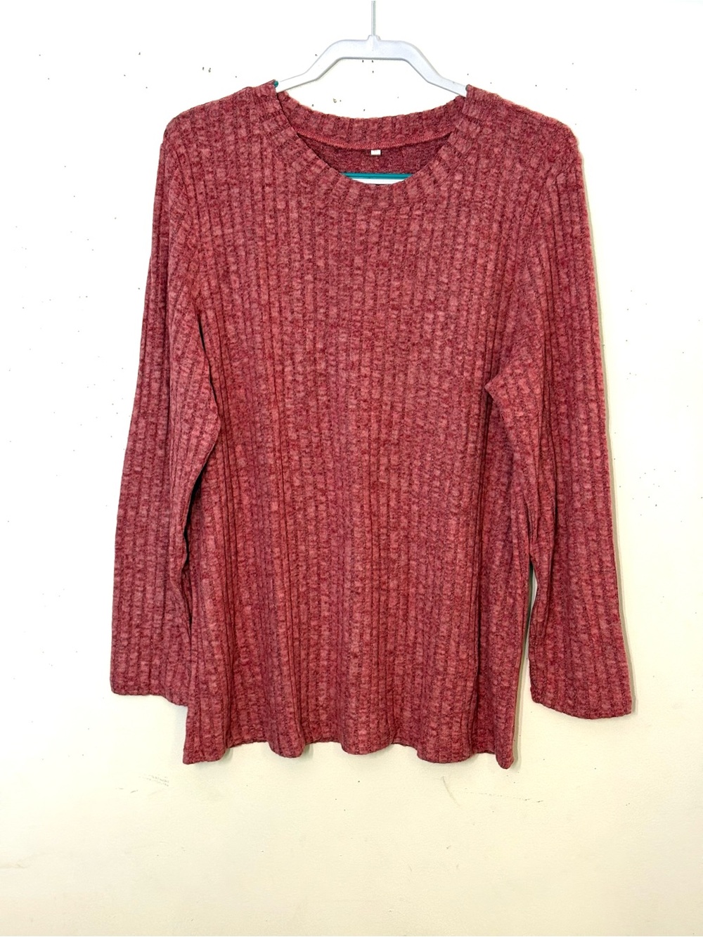 Women's Soft Ribbed Knit Long-Sleeve Sweater - Dusty Rose. Size XL. NWOT.